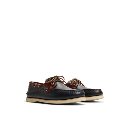 Gold Authentic Original™ 2-Eye Lite Boat Shoe Black Combo Men's Leather