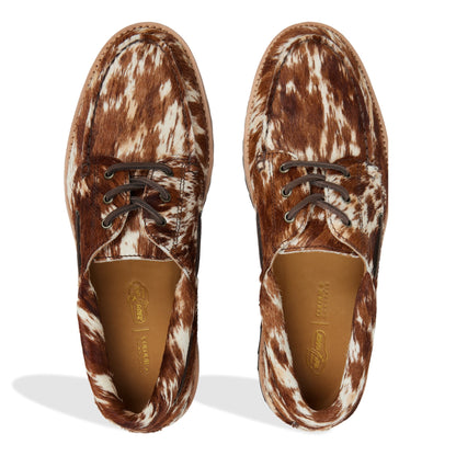 Cow Print 3 Eye Boat Shoe