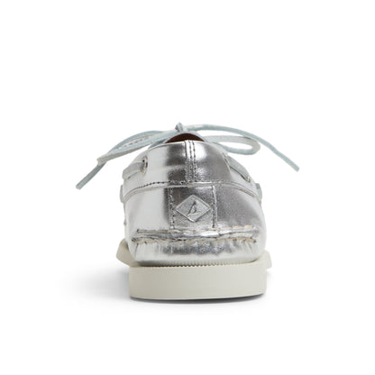 Authentic Original™ 2 Eye Boat Shoe Silver Women's Leather