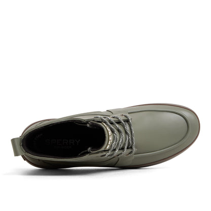 Sleek Lace Up Boot Olive