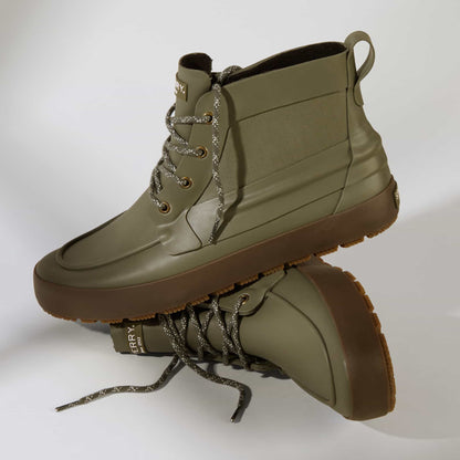 Sleek Lace Up Boot Olive