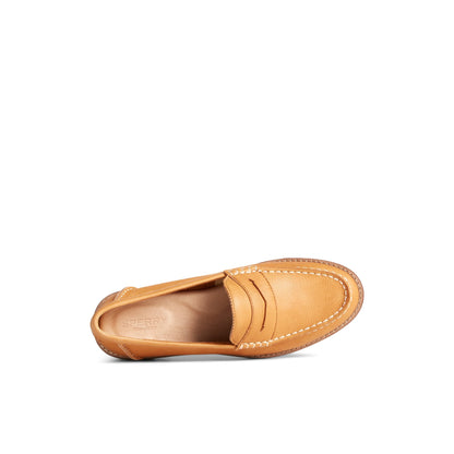 Seaport Penny Leather Loafer Medium Beige